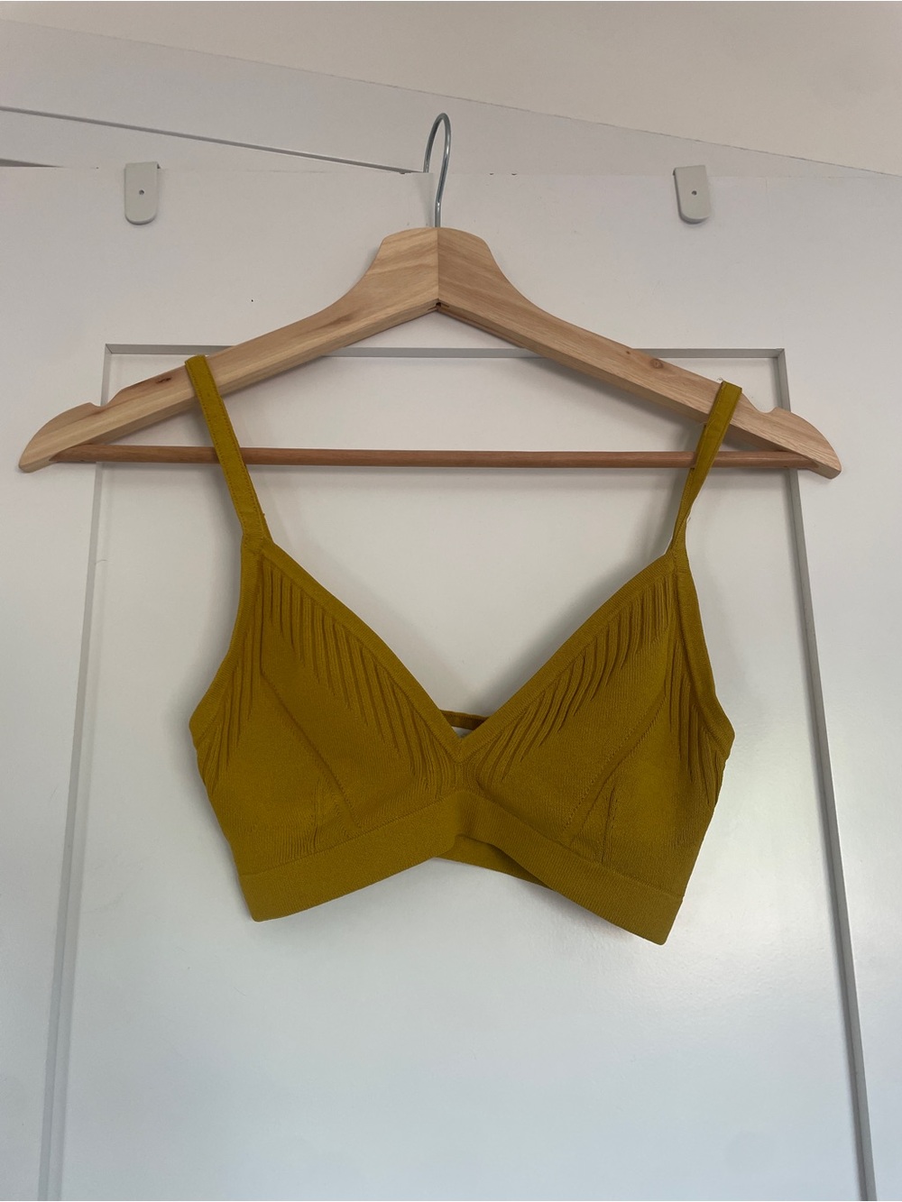 COS Ribbed Wireless Bralette in Mustard